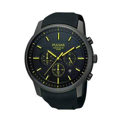 Men's black textured chronograph watch pt3193x1